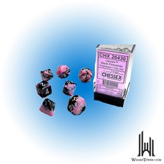 Gemini - Polyhedral 7-Die Set - Black-Pink / White